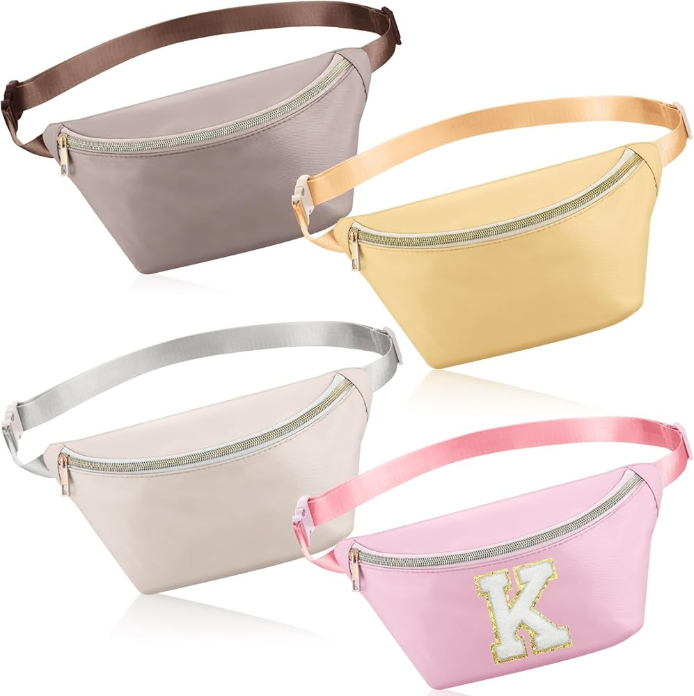 Hillban 4 Pcs Fanny Packs Adjustable Nylon Preppy Waist Packs Bag Water Resistant Classic Fanny P... | Amazon (US)