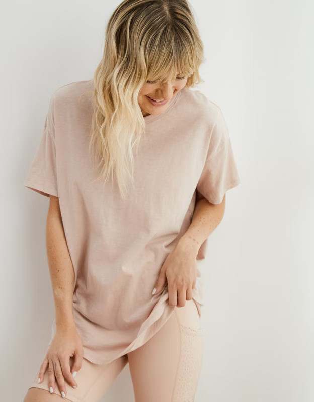 Aerie Boyfriend Distressed Oversized T-Shirt | American Eagle Outfitters (US & CA)