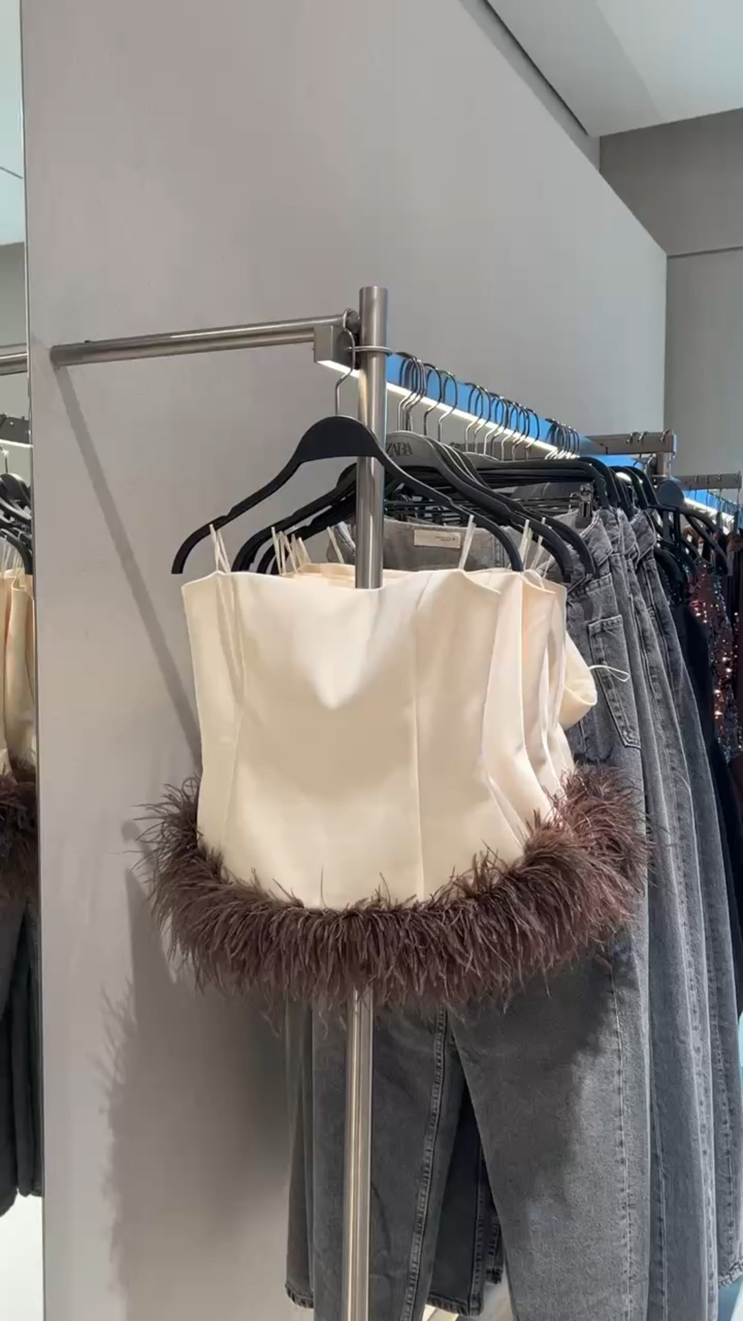 Satin bustier corset top with feather trim!!

#LTKootd #LTKHoliday