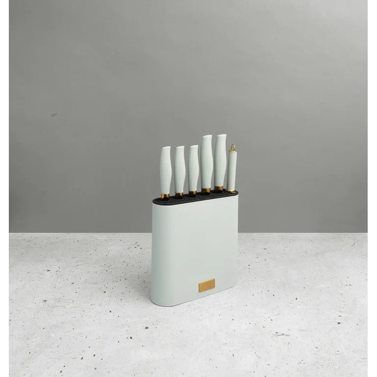 Thyme & Table 7-Piece Knife Block Set, Mint Green | Walmart (US)