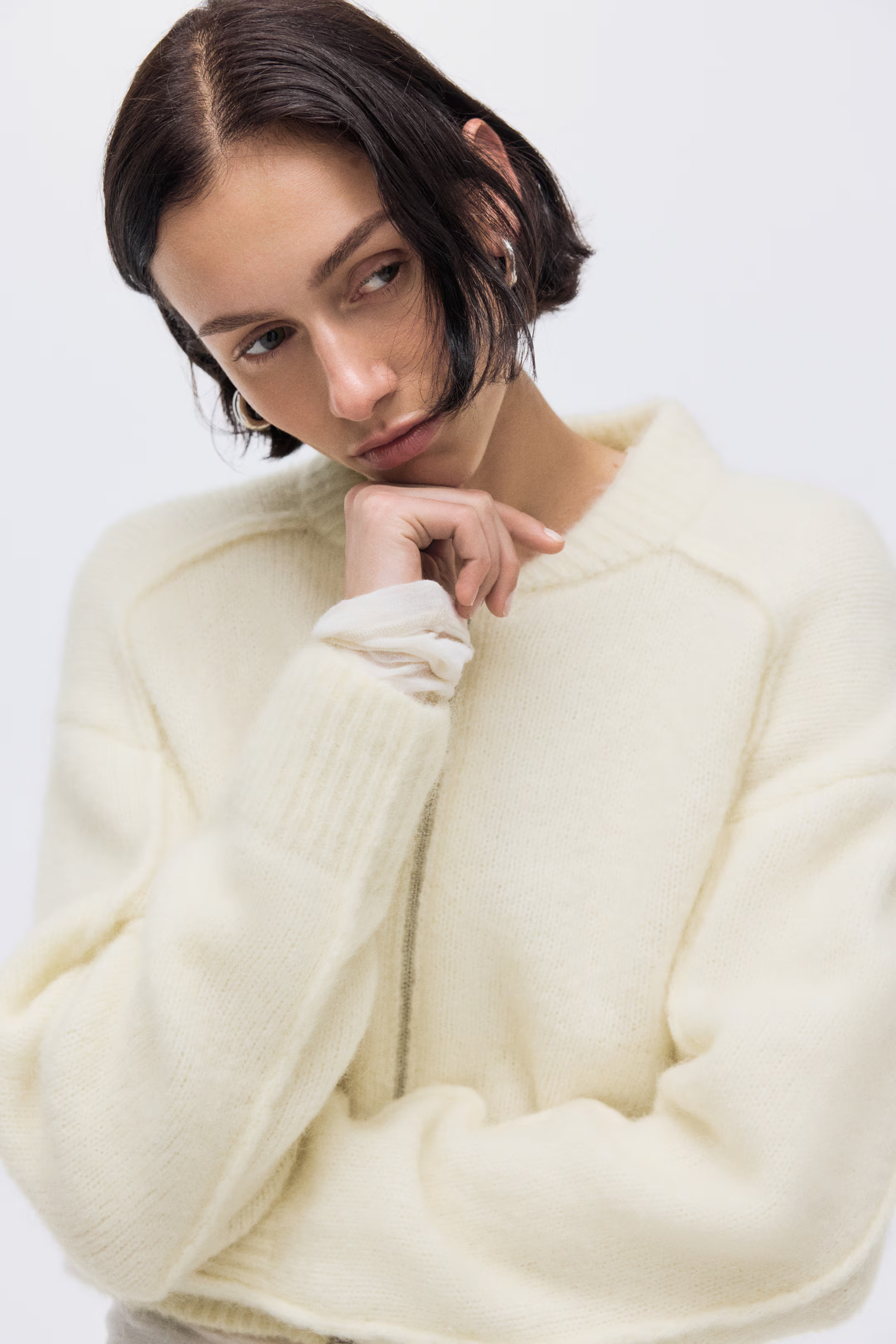 Mohair-Blend Cardigan with Zipper | H&M (US + CA)