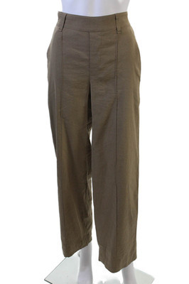 Vince Womens Linen [Pleated Lined Straight Leg Pants Tan Size XS | eBay US