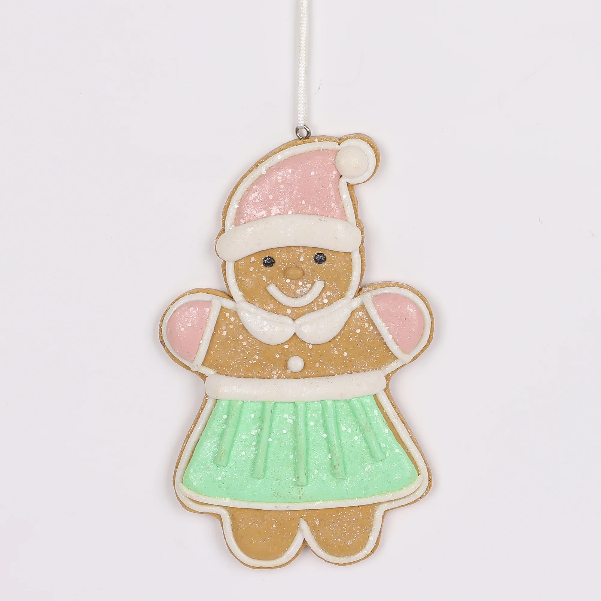 Pink and Green Gingerbread Christmas Ornament, 5", by Holiday Time | Walmart (US)