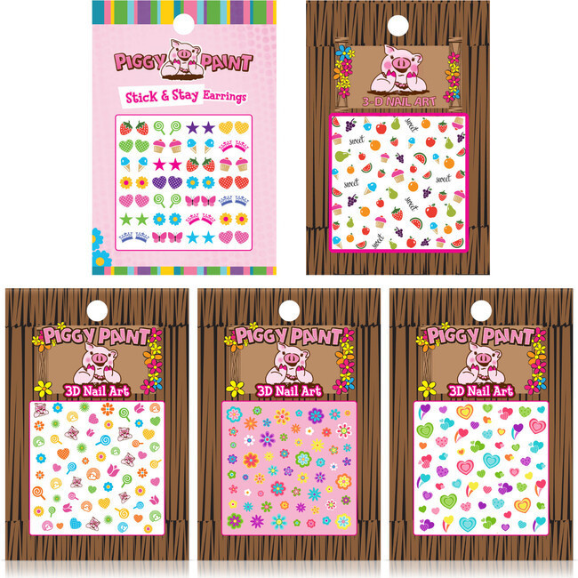 5 Nail Art Party Pack, Heart, Blossom, Flower, Princess, & Sweetie | Maisonette