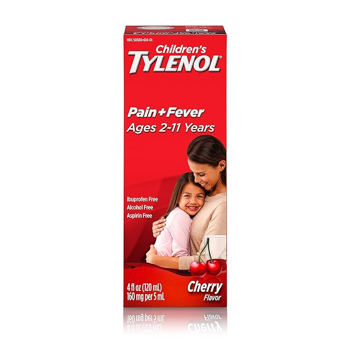 Children's Tylenol Oral Suspension Medicine with Acetaminophen, Cherry, 4 fl. oz | Amazon (US)