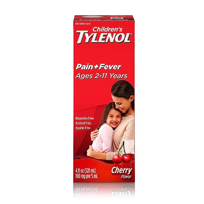 Children's Tylenol Oral Suspension Medicine with Acetaminophen, Cherry, 4 fl. oz | Amazon (US)
