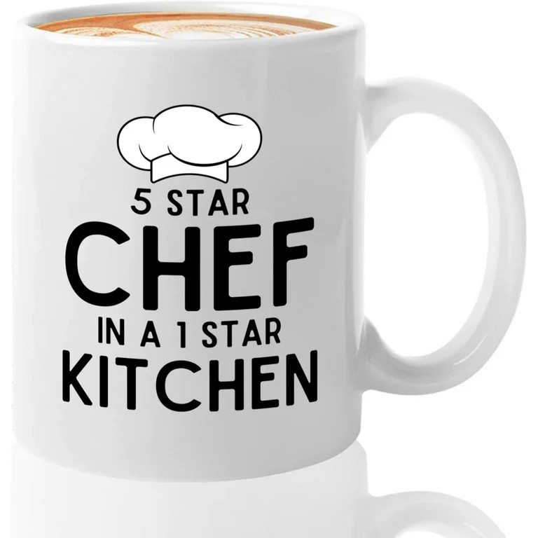 Chef Coffee Mug 11oz White -5 star chef - Chef Gift For Men Dad Husband Home Chefs Gourmet Chef G... | Walmart (US)