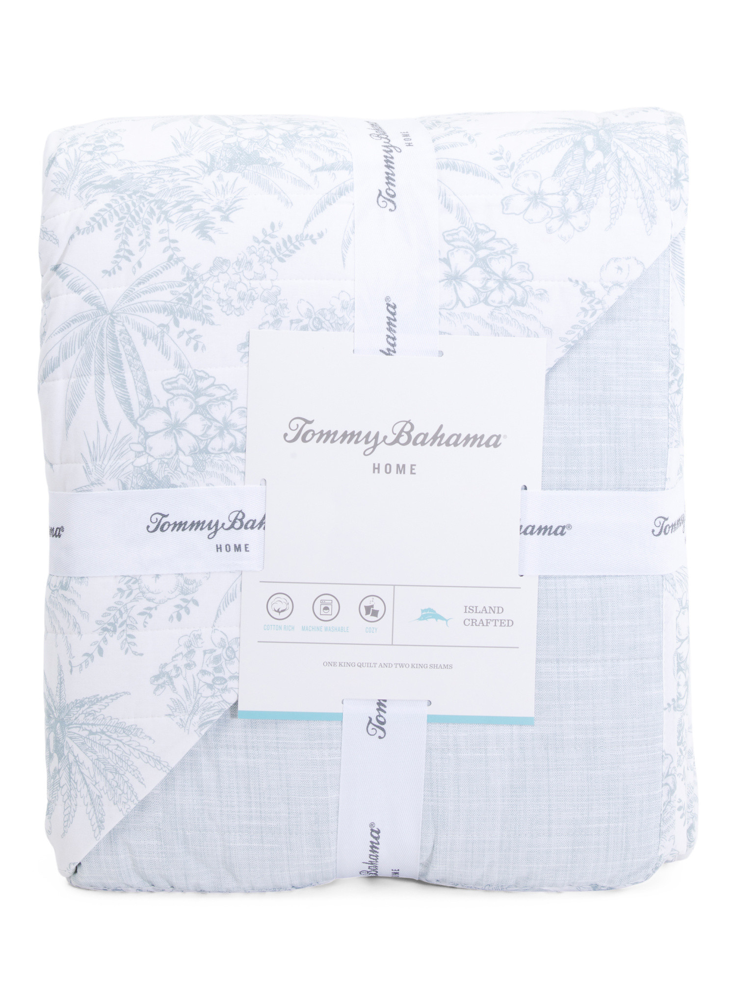 Pen And Ink Palm Quilt Set | TJ Maxx