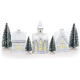 Village with Trees Winter White 8 inch Porcelain Holiday Figurines Set of 11 | Amazon (US)