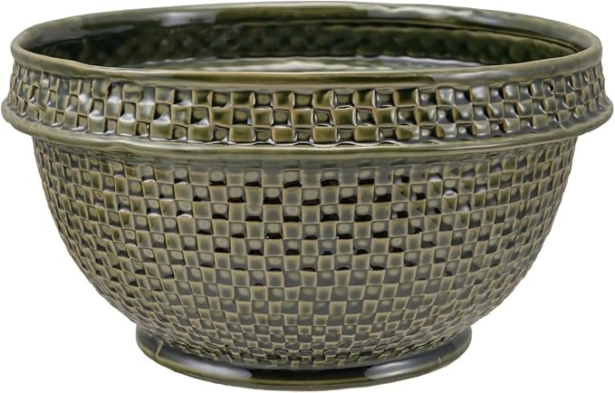 Creative Co-Op Debossed Stoneware Organic‑Variation Serving Bowl, Green | Amazon (US)