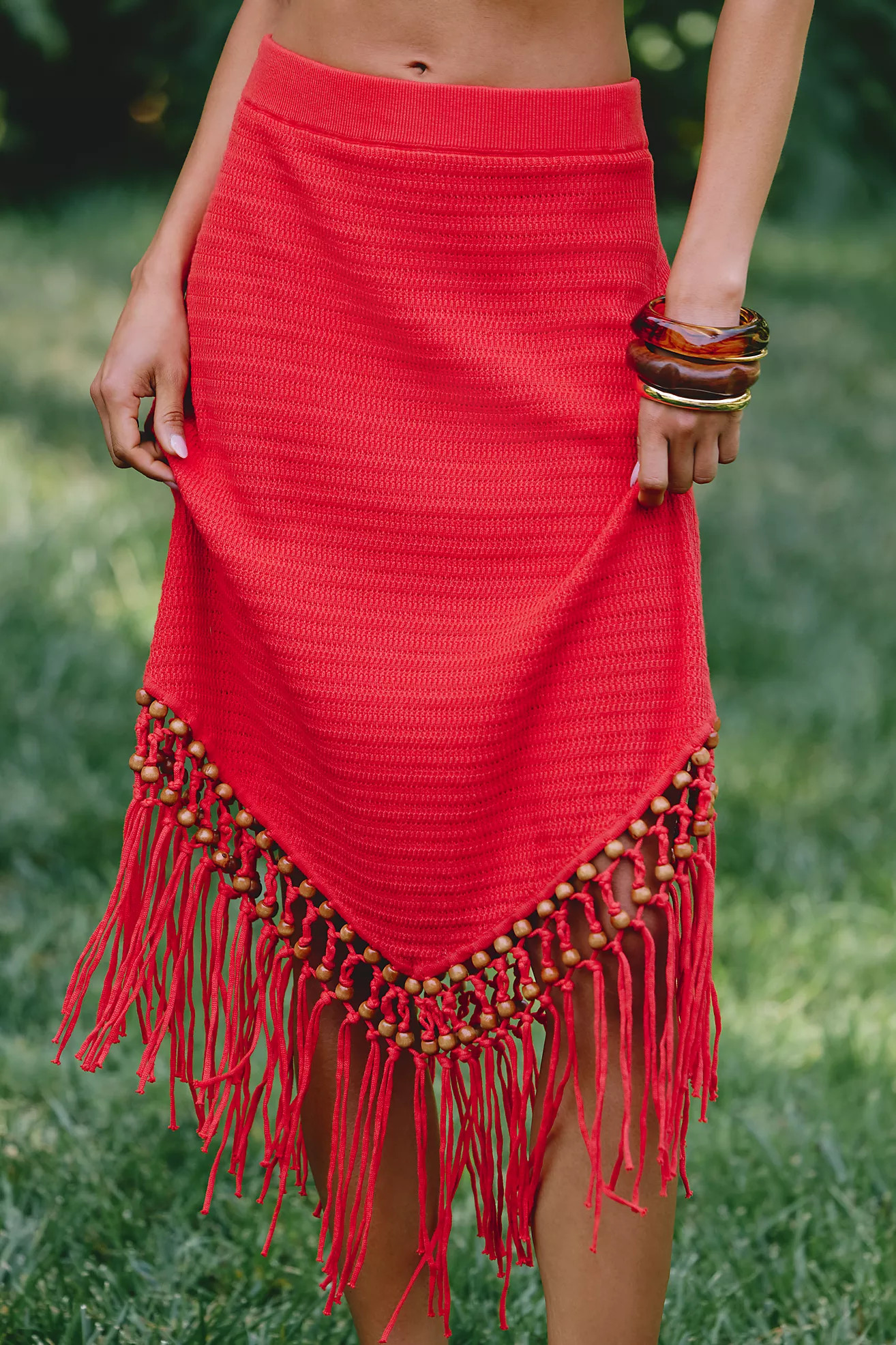 Chinti & Parker Beaded Fringe Skirt | Anthropologie (US)