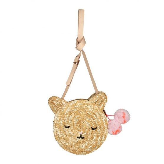 Meri Meri Cat Cross Body Straw Bag | The Tot