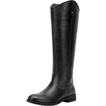 Women's Wide Calf Knee High Boots, Casual Low Heel Riding Boots 956 | Amazon (US)