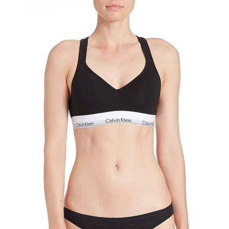 Calvin Klein Women’s Modern Cotton Lightly Lined Wireless Bralette Black Small | Walmart (US)