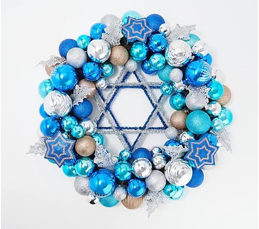 Hanukkah Home 24" Ornament Wreath - QVC.com | QVC