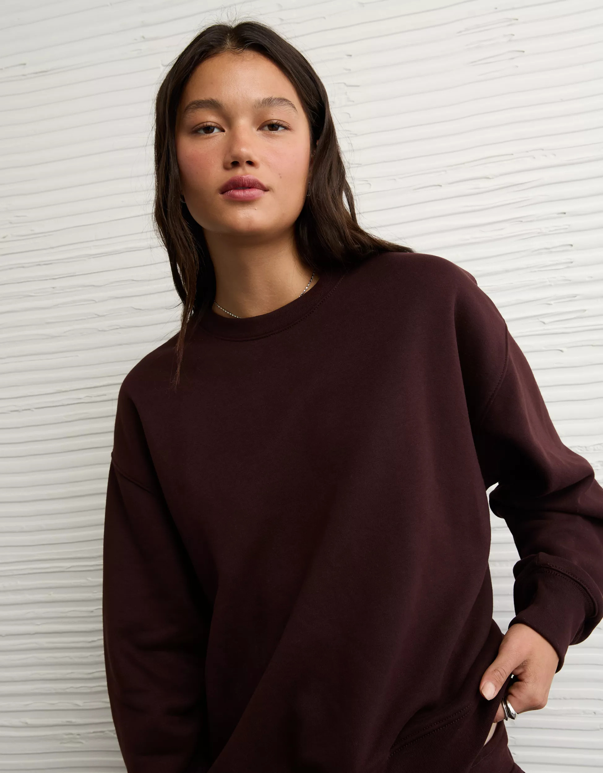 AE Everyday Luxe Crew Neck Sweatshirt | American Eagle Outfitters (US & CA)