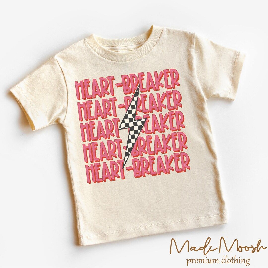 Heart Breaker Retro Valentine Toddler Shirt Valentines Day Kids Shirt Natural Toddler Tee - Etsy | Etsy (US)