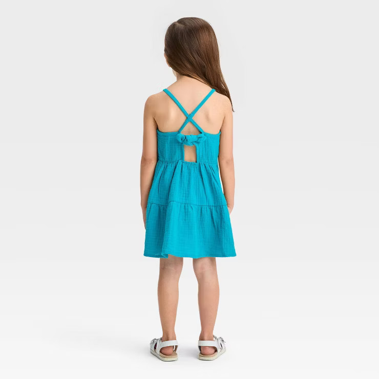 Toddler Girls' Gauze Dress - Cat & Jack™ Teal Green | Target