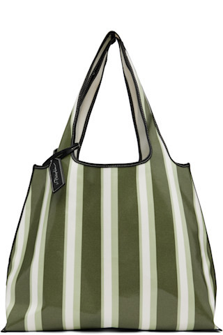 3.1 Phillip Lim - Green & Black Dual Stripe Market Tote | SSENSE