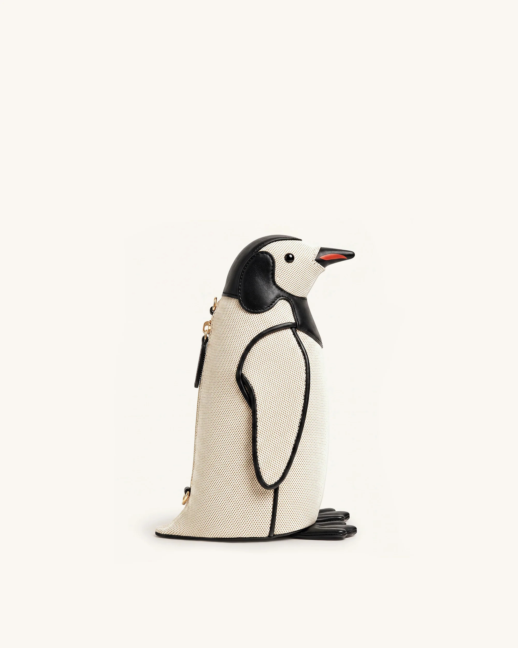 Pia Penguin Crossbody Bag - Black Canvas | JW PEI US