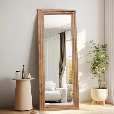 Full Body Mirror, Solid Wood Frame Floor Mirror Suitable For Hanging, Leaning, Wall Mounted In Living Rooms And Bedrooms, | Wayfair North America