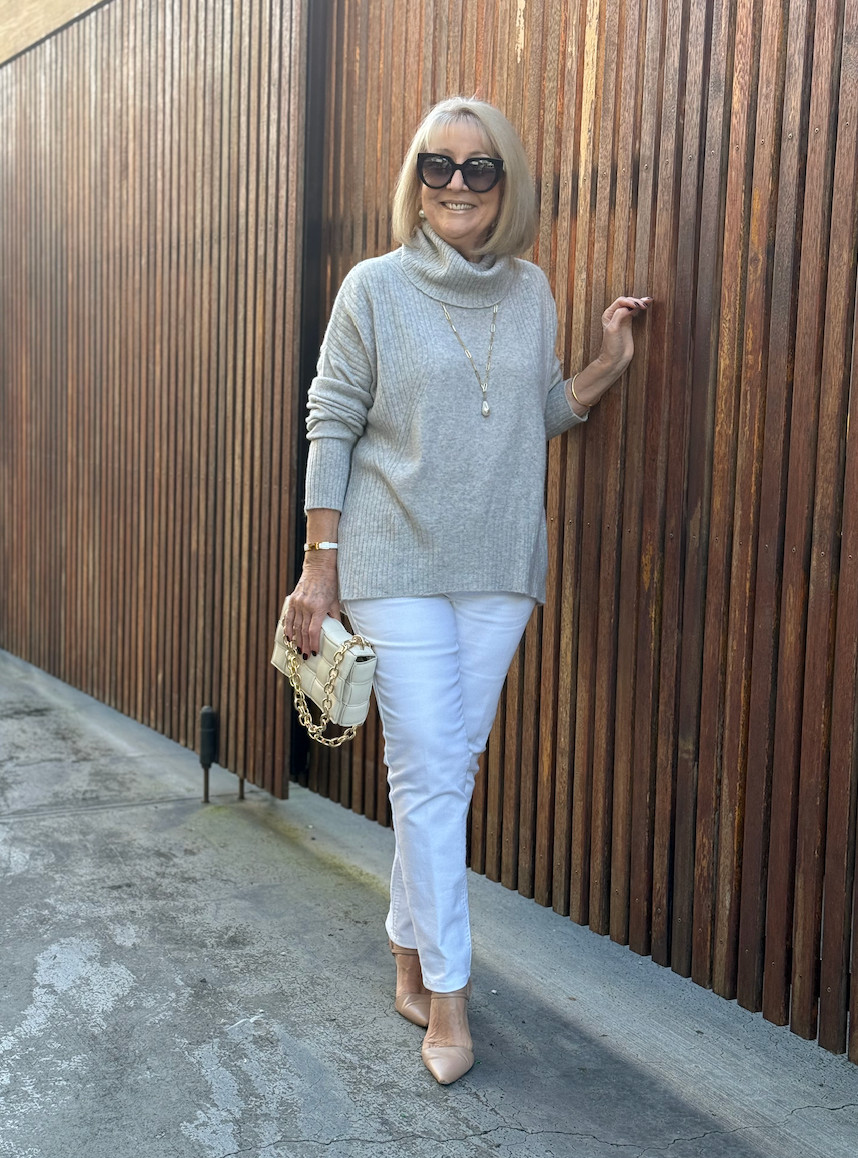 Winter casual luxury, a Cashmere sweater from Mia Fratino and Jeans from Up! pants. Unfortunately both are unavailable as they are from last season, so I have linked some similar alternatives for you.  

 #LTKaustralia #LTKwinter #LTKover50style