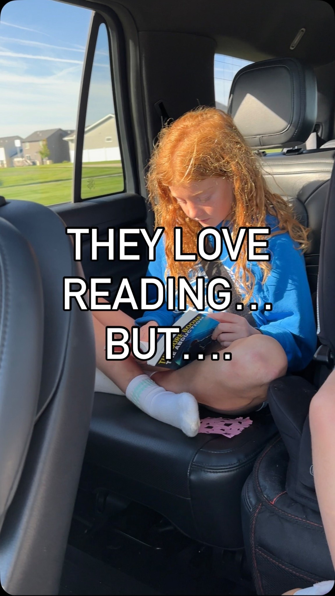 Linked my kids’ current favorite books! 

I’m not anti-technology. And I’m certainly not here to tell another parent how to raise their kids.

But I do know mine…

And if they had a screen in their hands every time we got in the car, I’m pretty confident those books wouldn’t be getting nearly as much attention.

Not every car ride looks like this. Sometimes it’s chaos, arguing, or asking how much longer until we get there.

But I love seeing what they choose when there’s room for something else.

Sometimes it’s a book. Sometimes it’s a conversation. Sometimes it’s just being bored.

And I think there’s something really good about that.

Here’s the thing, though. Not all of my kids are naturally readers. That 13-year-old? She’s fought reading practically her entire life. But she FINALLY found a series that sucked her in, and now I can’t get her to put it down.

And I think that’s what I’m getting at.

Sometimes we have to give our kids enough space to discover the things they don’t even know they’ll love yet.

And sometimes that means letting them be bored. Letting the car ride be quiet. Letting them figure out how to entertain themselves.

We talk a lot in our house about how choosing one thing often means missing out on something else. Screens aren’t inherently bad, but they can certainly crowd out other things.

So no, this isn’t a post about why kids shouldn’t have phones.

It’s just a little reminder that sometimes what our kids need isn’t more entertainment.

It’s room to discover something else. 🤍

#motherhoodunfiltered #raisingreaders #intentionalparenting #letthembebored #momlife