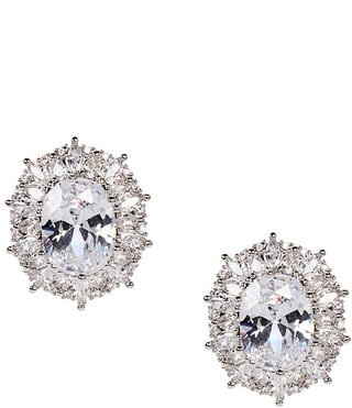 C by Cezanne Oval Fancy Stud Earrings | Dillard's