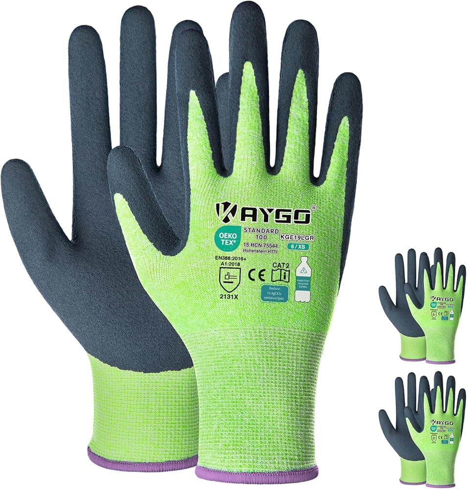 KAYGO Work Gloves for Women, Eco Friendly Safety Work Gloves with Breathable Rubber Coated, KGE19... | Amazon (US)