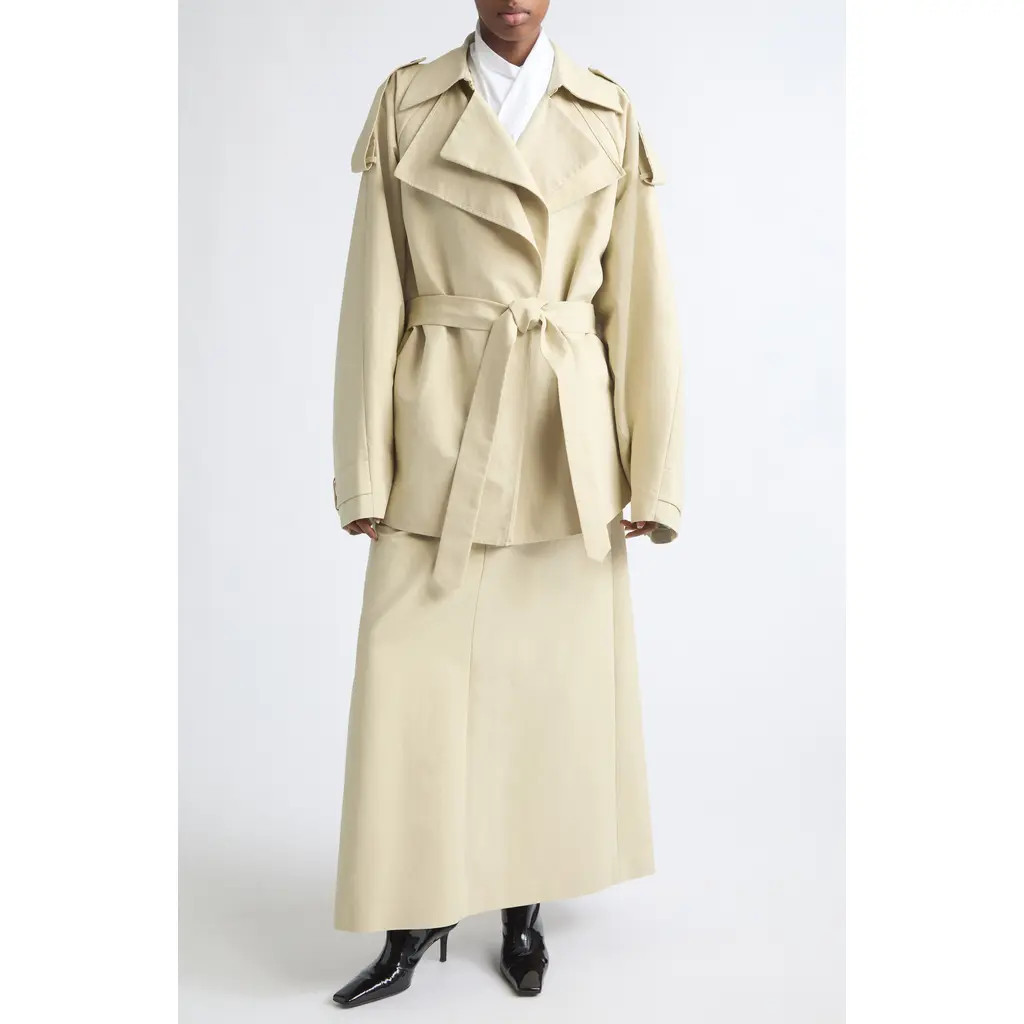 EENK Layered Collar Drape Jacket in Beige at Nordstrom, Size Large | Nordstrom