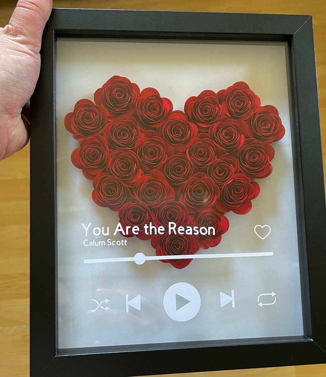 Personalized Spotify Heart Paper Flower Shadow Box  Couples - Etsy | Etsy (US)