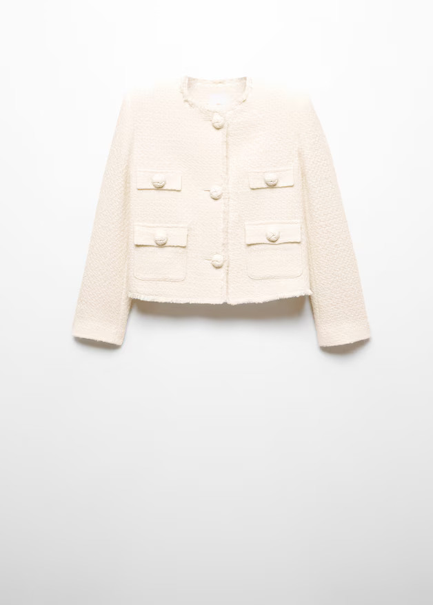 Pocket tweed jacket -  Women | Mango USA | MANGO (US)