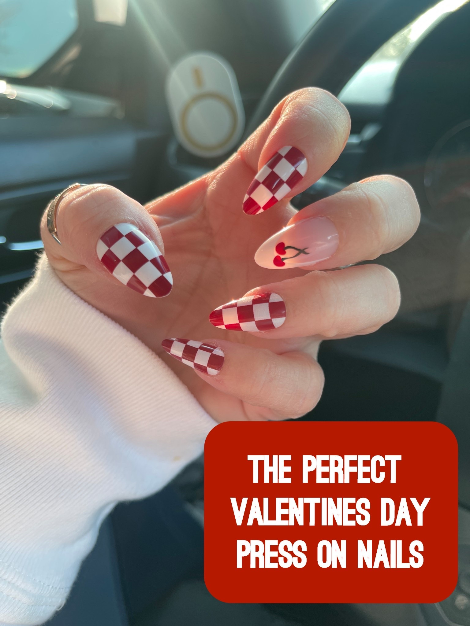 The perfect Valentines Day Nails!! 💅🏼 I have used these press on nails a bunch of times and they are sooo good and such a steal! I get compliments on them every time!! 🤍❤️💋 
#valentinesday #valentinesnails #nailinspo #pressonnails

#LTKSeasonal #LTKselfcare #LTKBeauty
