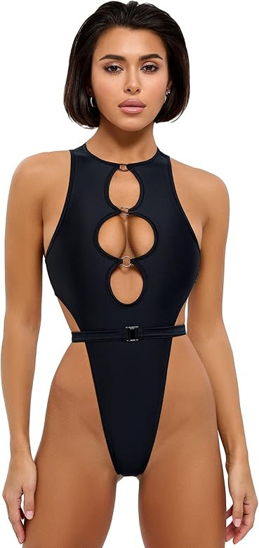 Bona Fide Sexy One Piece Bathing Suit for Women - Black One Piece Swimsuits for Women - Monokini | Amazon (US)