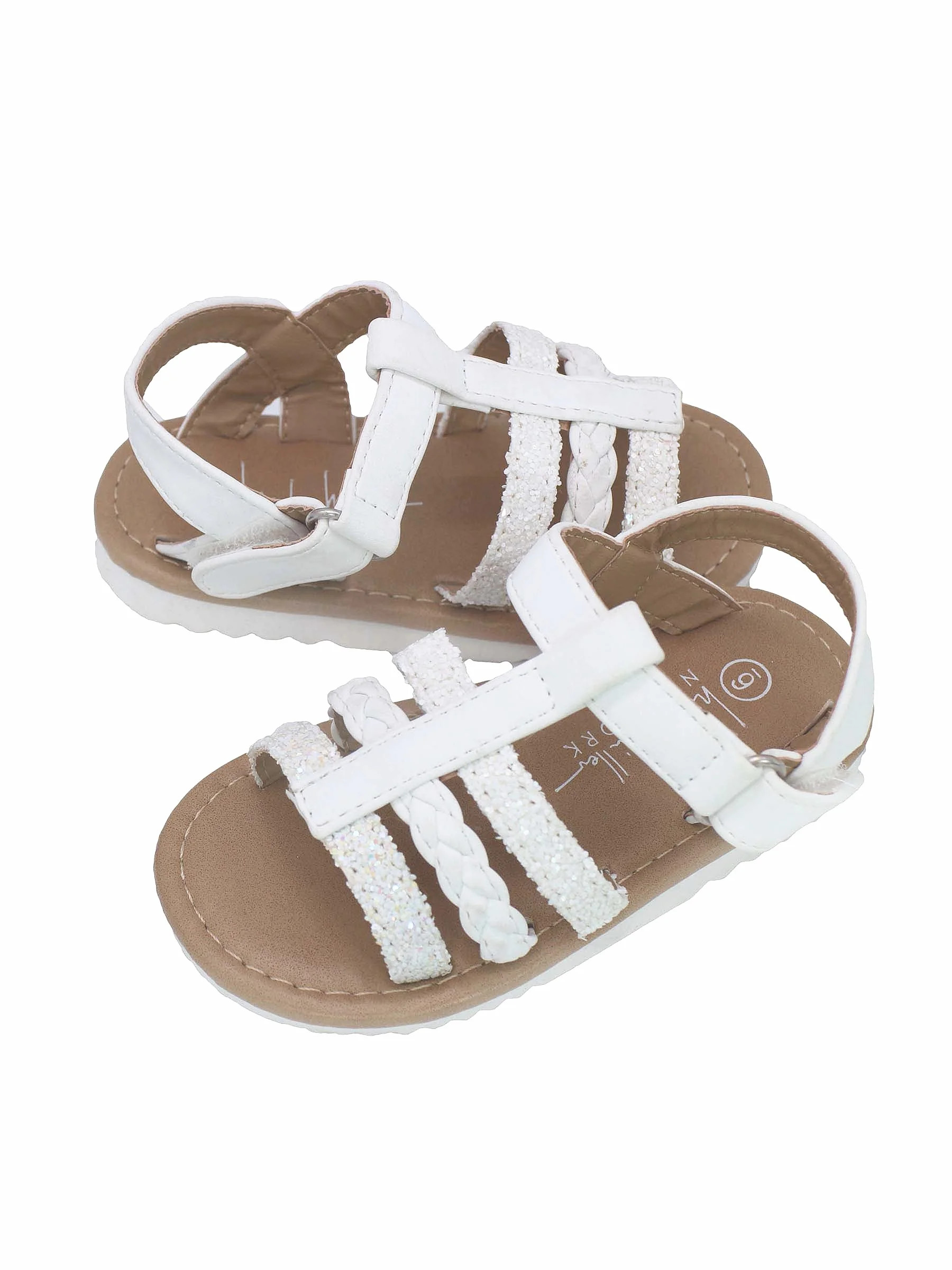 Nicole Miller Girls Toddler Glitter Strappy Sandals, Sizes 7-10 - Walmart.com | Walmart (US)