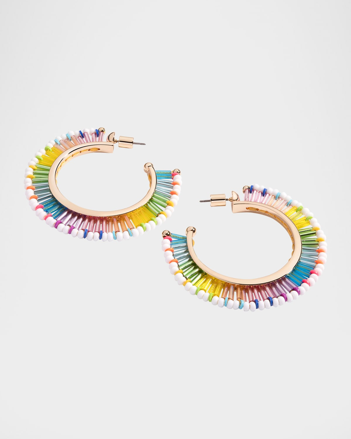 Fringe Hoop Earrings in White Bright | Neiman Marcus