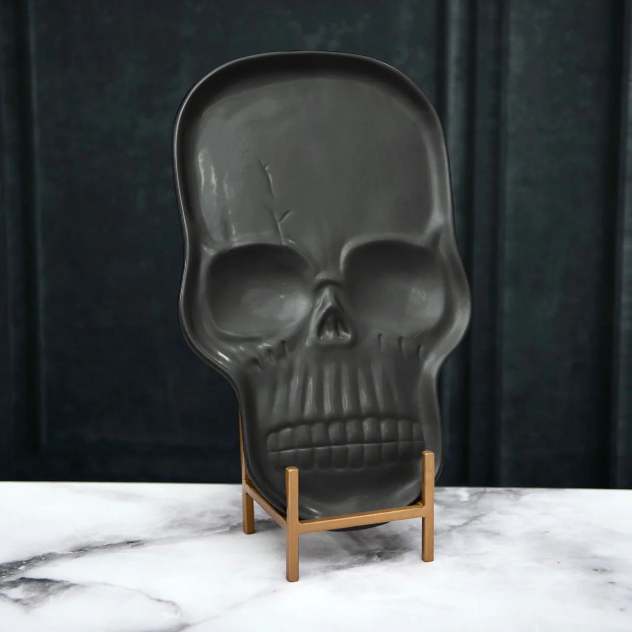 Matte Black Skull Platter | Modern Locke