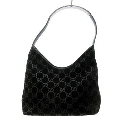 Gucci Gg Pattern Handbag One Shoulder Bag 001 3778 1705 Suede Leather Black Aa 1  | eBay | eBay US