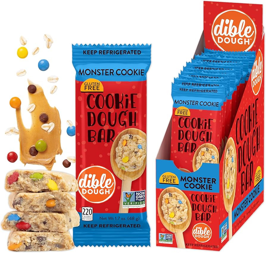Dible Dough Refrigerated Monster Cookie, All-natural, Non-GMO ingredients, Refrigerated Cookie Do... | Amazon (US)