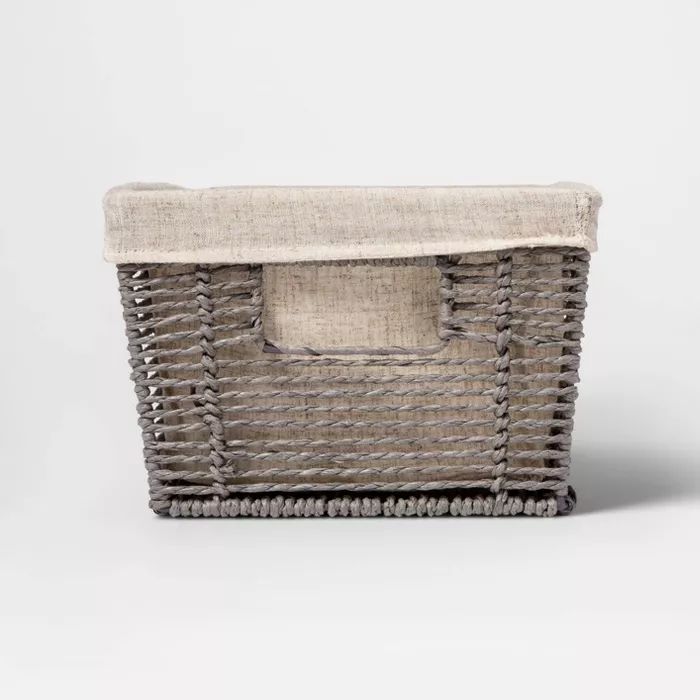 16 x 9 x 6" Twisted Paper Rope Media Basket Gray - Threshold™ | Target
