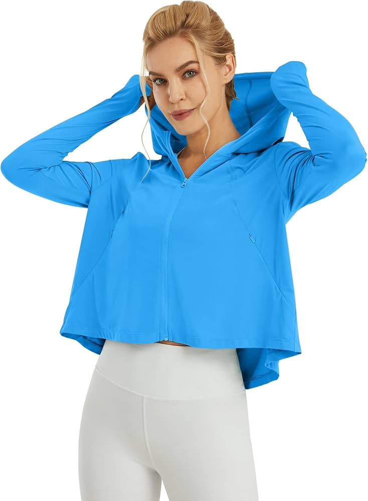 G4Free Women's UV Protection Jacket SPF Long Sleeve UPF 50+ Hiking Sun Shirt Hoodie Quick Dry Run... | Amazon (US)