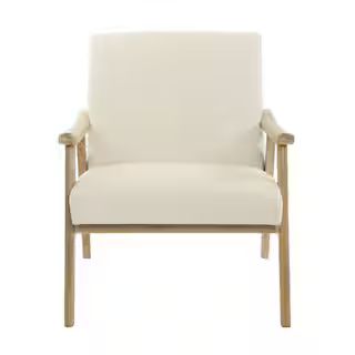 Weldon Linen Fabric with Brushed Frame Chair | The Home Depot