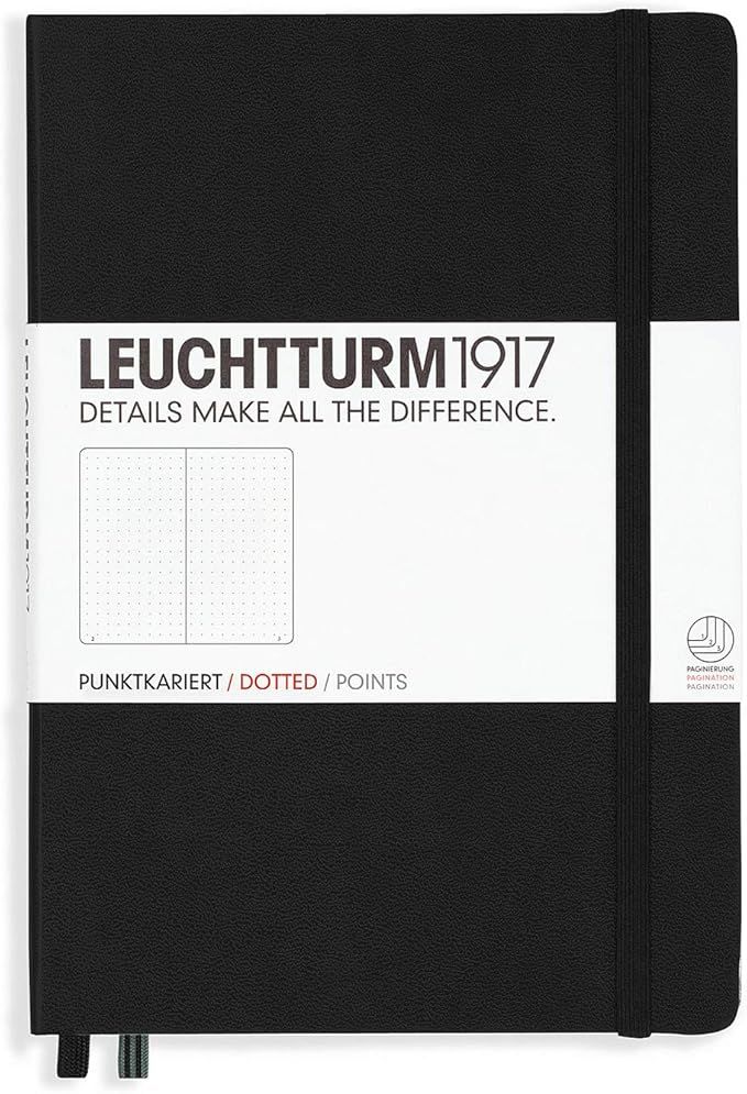 Leuchtturm1917 Medium A5 Dotted Hardcover Notebook (Black) - 249 Numbered Pages | Amazon (US)