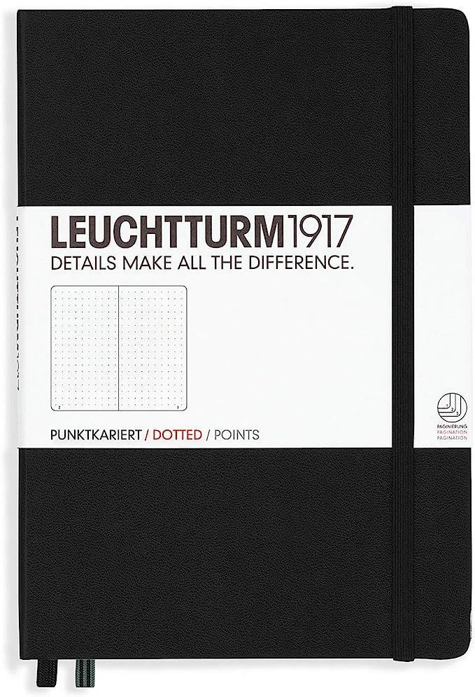 Leuchtturm1917 Medium A5 Dotted Hardcover Notebook (Black) - 249 Numbered Pages | Amazon (US)