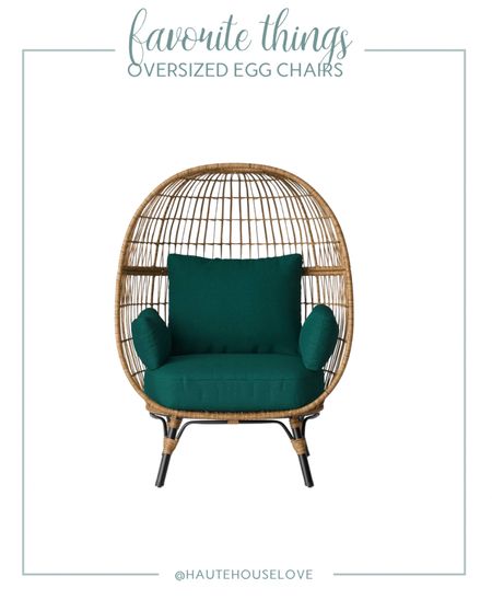 Oversized egg chair. So cute and comfy. Comes in several colors and good for indoor or outdoor use. 

#LTKhome
