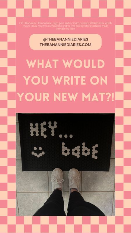 hey babe :) 💖✨ what would you write on this mat if you had one?! - also, i have a feeling i’ll be gifting these this year because i’m having too much fun with this!

✨ shop it on my ltk (username: banannie) and on my amazon storefront! links in my bio 

@letterfolk @stackinfluence #letterfolk #letterfolkpartner #tilemat #personalizedmat #welcomemat 

#TheBanannieDiaries #TheBanannieDiariesByAnnie #heybabe #personalized #fungifts #giftsforyou #giftingideas #giftingidea #homedecor #homegifts #giftsforall #amazonfinds 

#LTKHome #LTKGiftGuide #LTKFindsUnder100