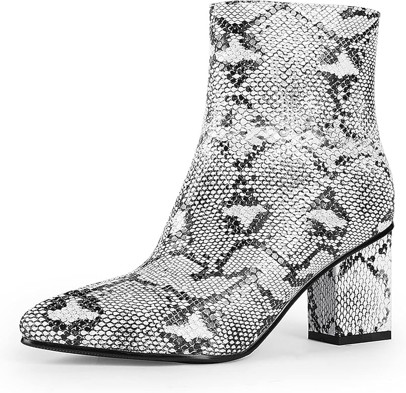 wetkiss Rhinestone Low Chunky Pointed Toe Ankle Boots for Women with Full Bling Sparkly Crystals ... | Amazon (US)