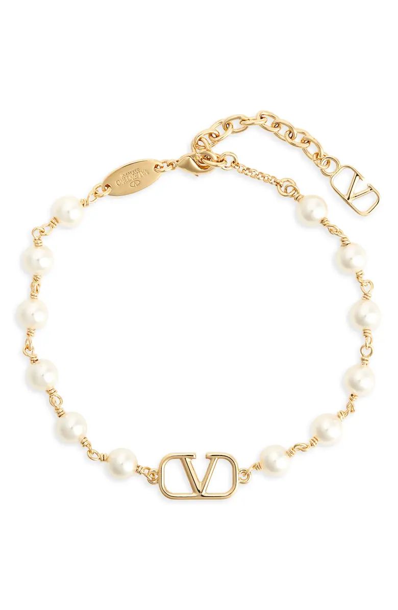 Valentino Garavani VLOGO Signature Imitation Pearl Bracelet | Nordstrom | Nordstrom