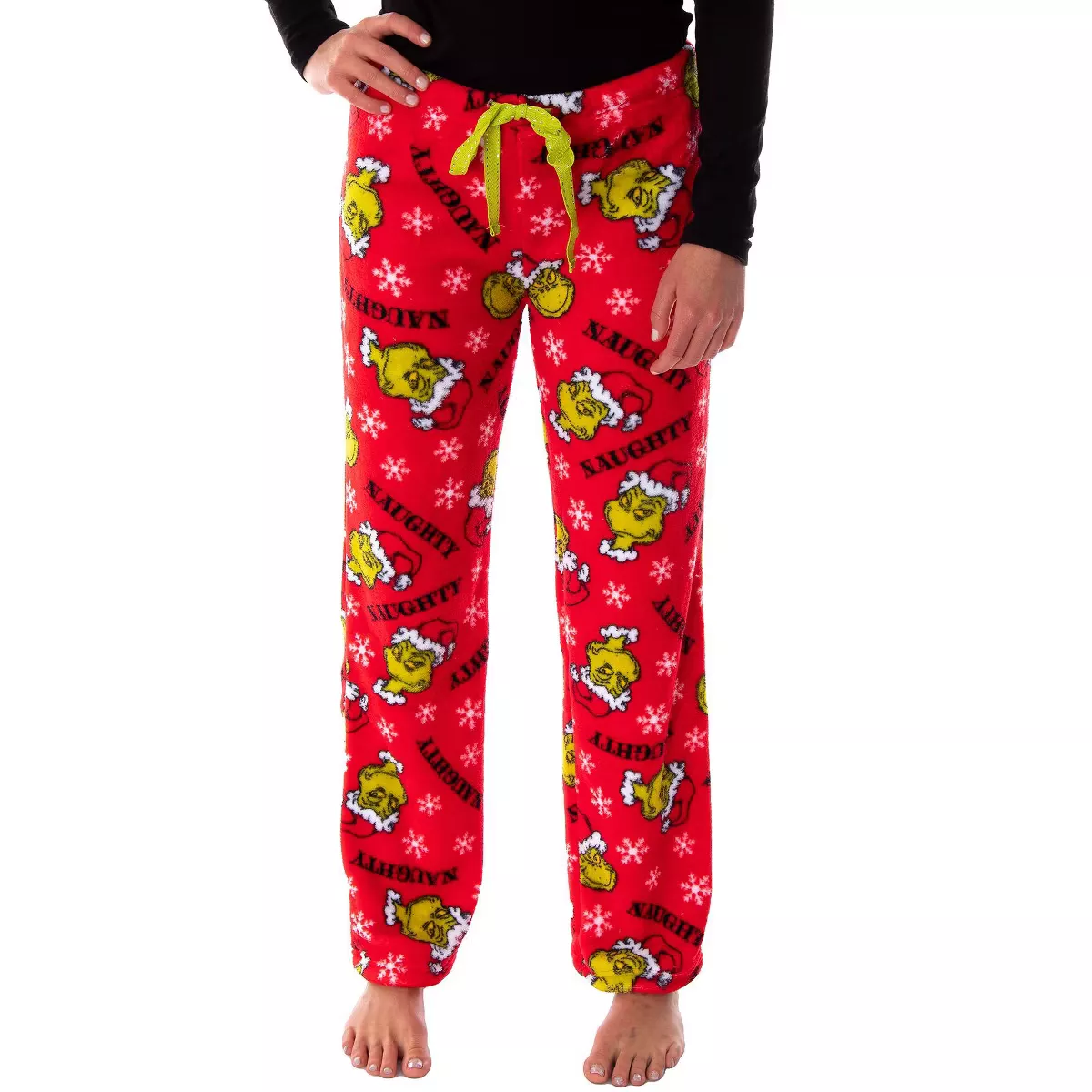 Dr. Seuss Womens' The Grinch And Max Snowflake Fleece Plush Pajama Pants  (small) Pink : Target