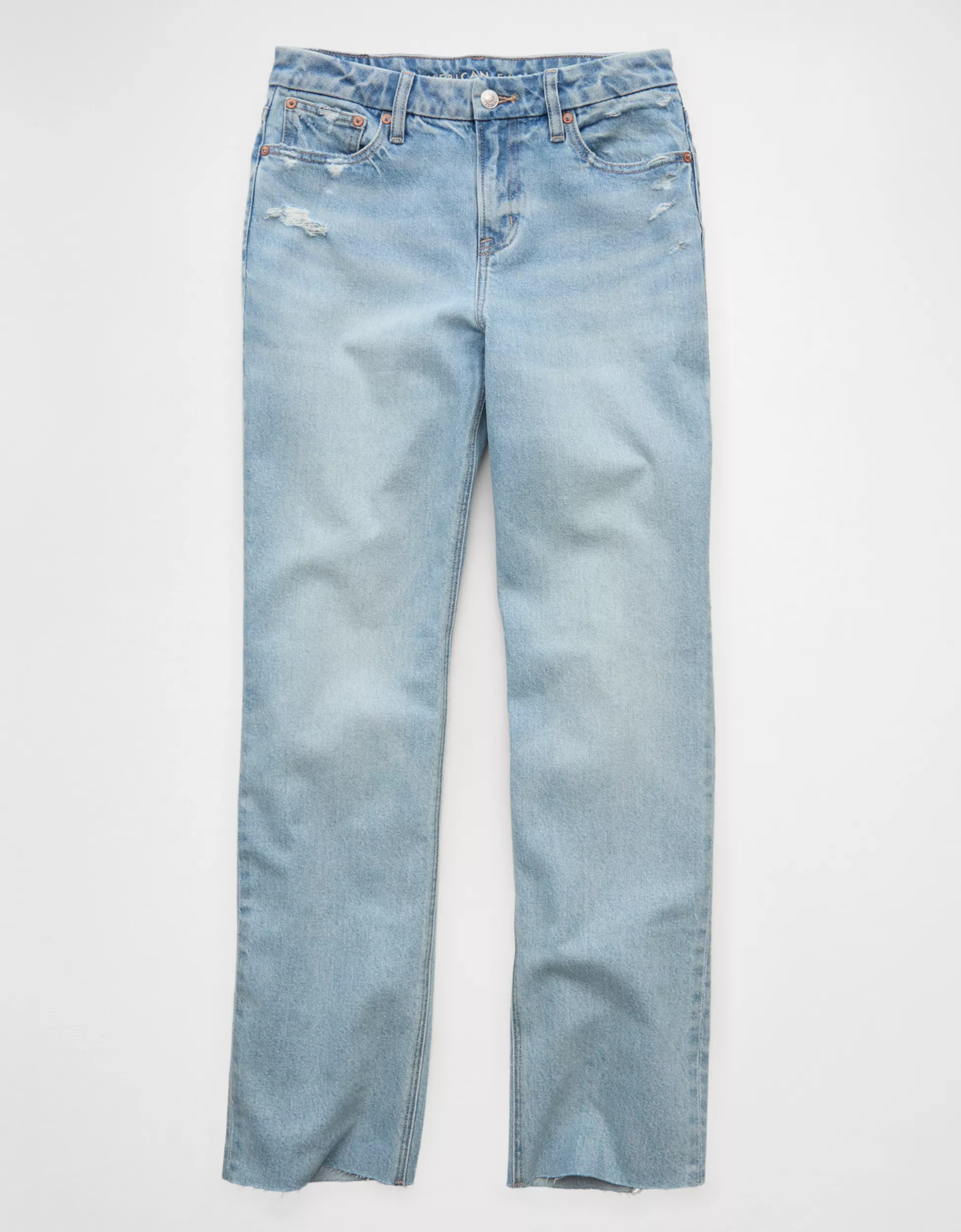 AE High-Waisted Curvy Straight Jean | American Eagle Outfitters (US & CA)